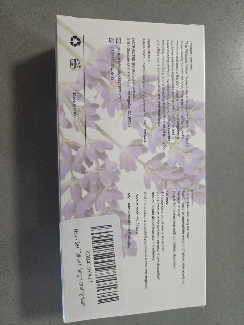Tallow Honey Balm Face & Body Moisturizer - Purple/White
